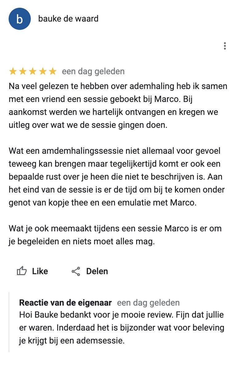 Ervaring van een deelnemer aan een ademsessie