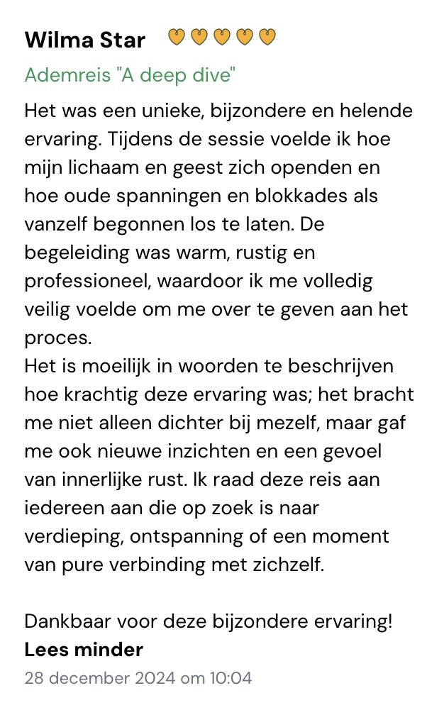 Ervaring van een deelnemer aan een ademsessie