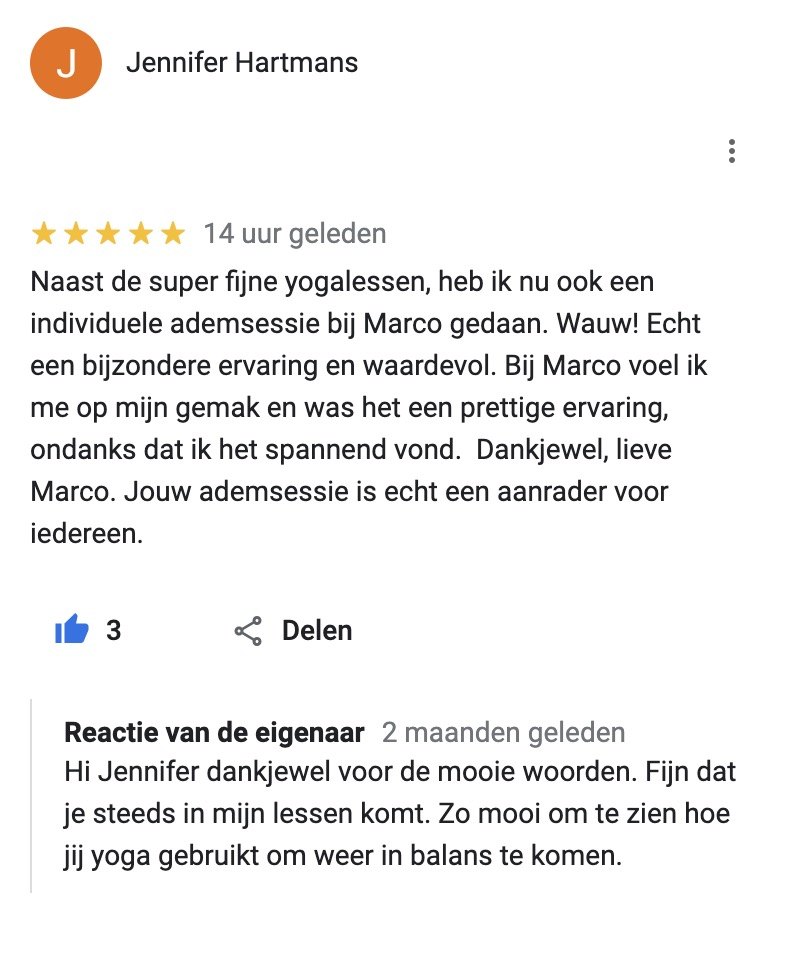Ervaring van een deelnemer aan een ademsessie