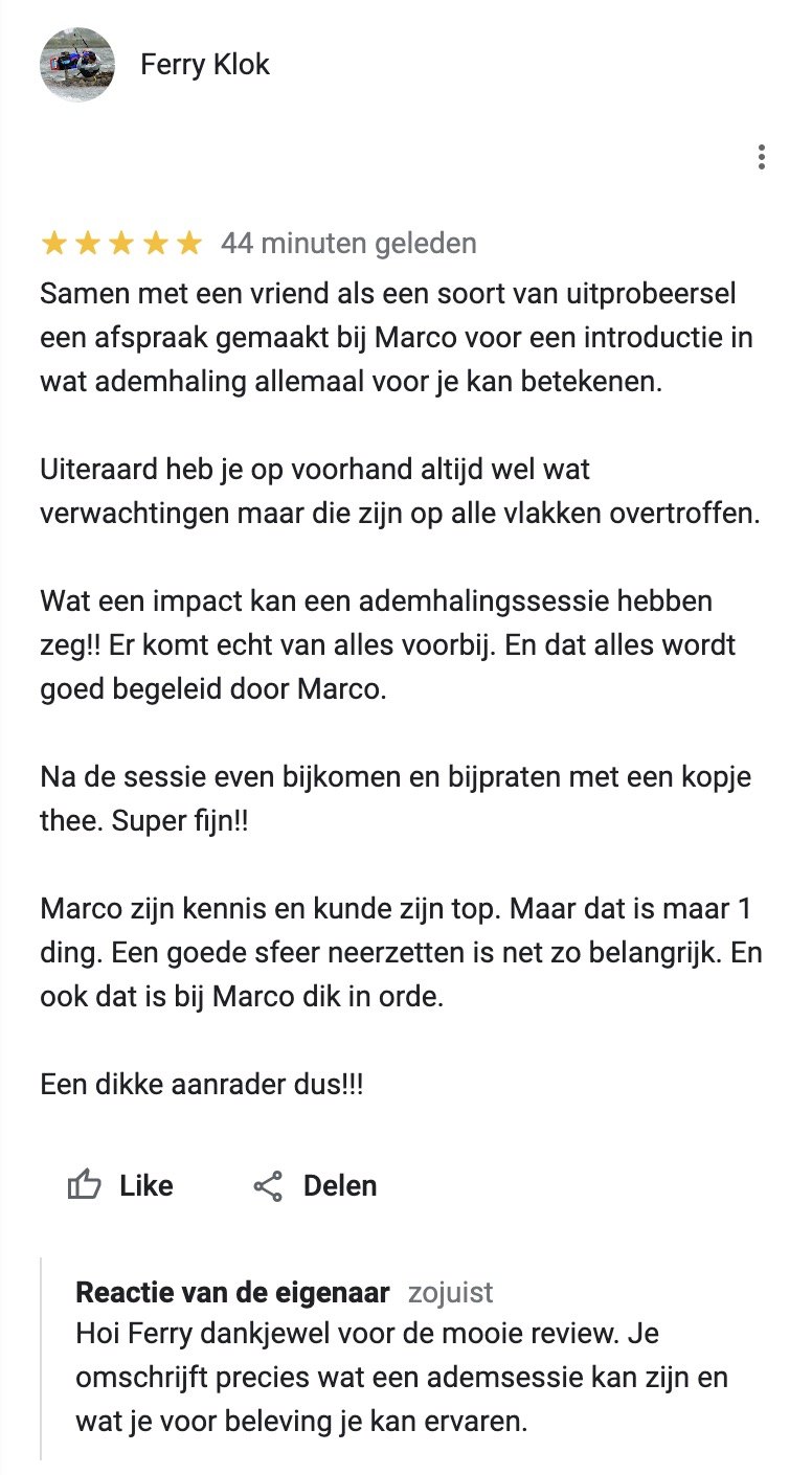 Ervaring van een deelnemer aan een ademsessie