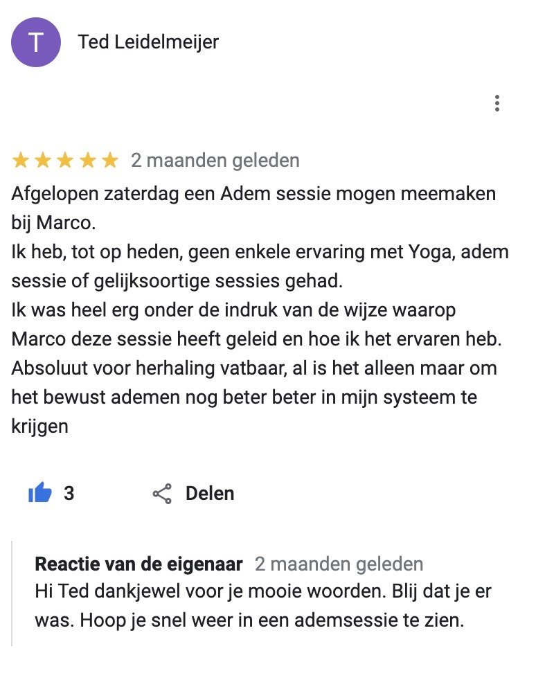 Ervaring van een deelnemer aan een ademsessie