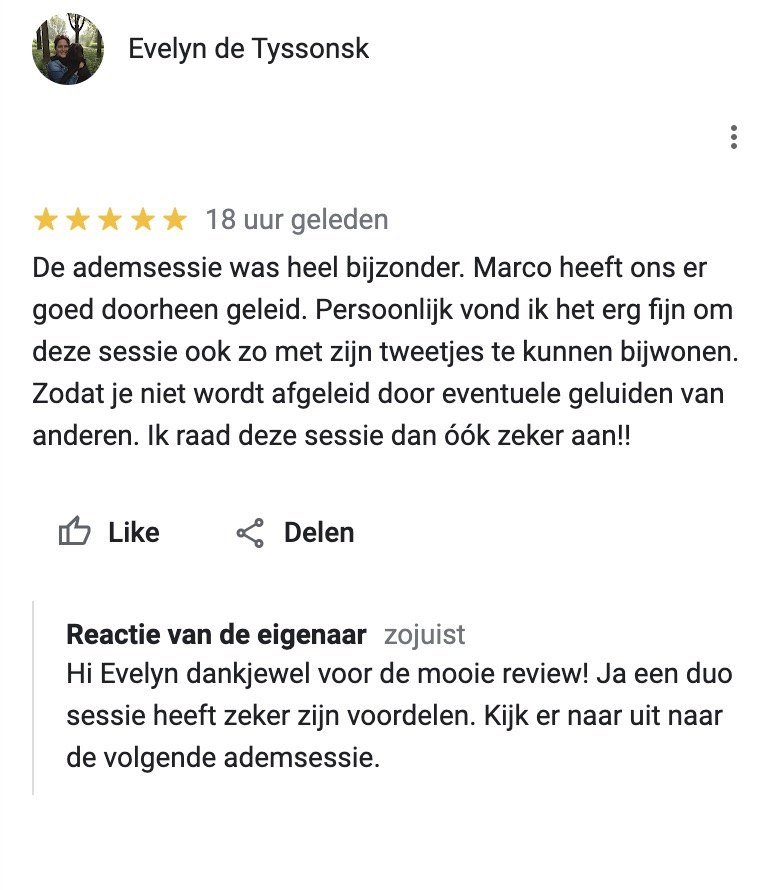 Ervaring van een deelnemer aan een ademsessie